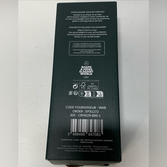 Lacoste Glass Tumbler with Holder & Strap New - Picture 9 of 10